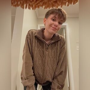 Men’s Vintage CJ Carbon 100% cotton knitted zipper pullover